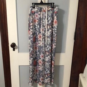 Flower print maxi skirt